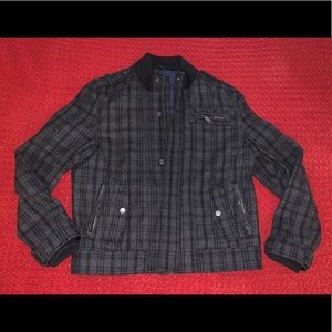 Men’s INC Wool Plaid Bomber Jacket